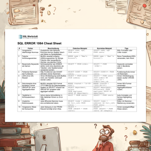 Cheat Sheet ERROR 1064 (SQL)